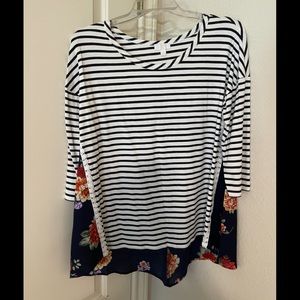 Stripe and floral top